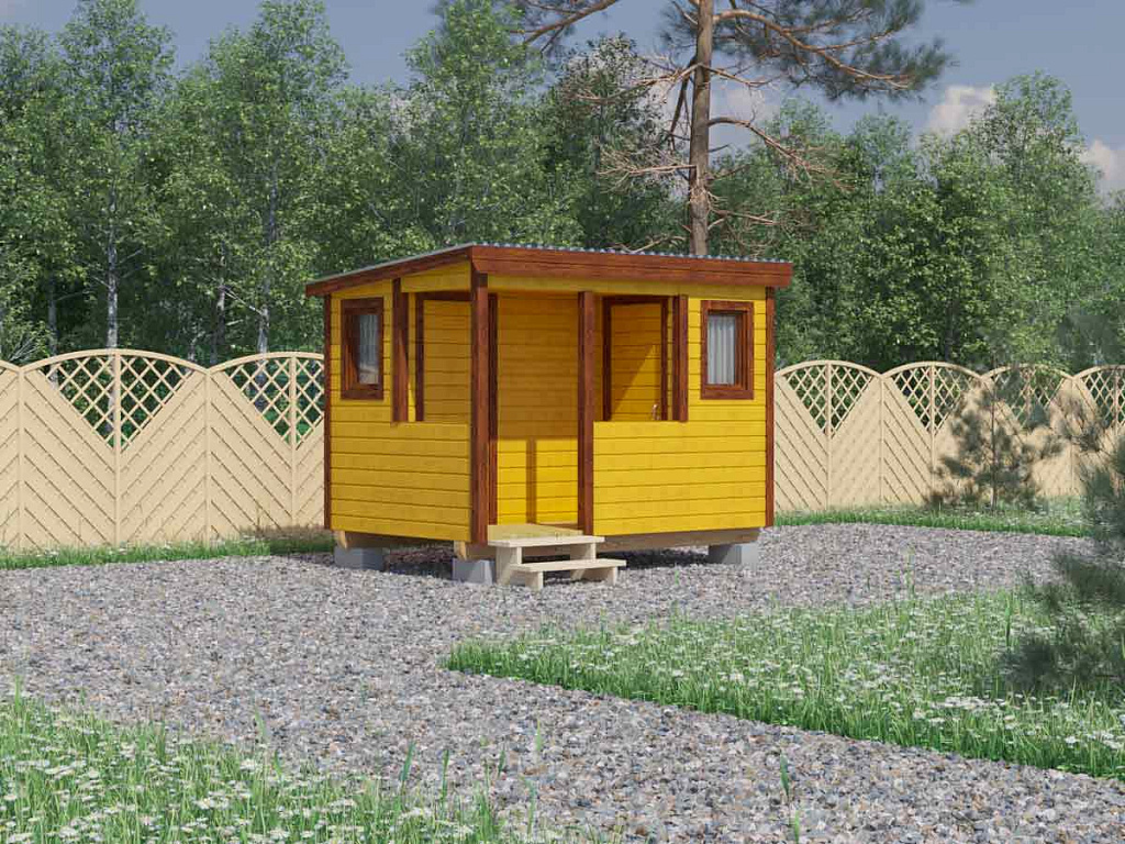 Хозблок для дачи Агата-2 (С) 2х3 Площадь: 6 м² с террасой со сборкой на ...