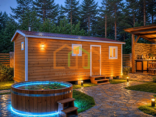 Перевозная каркасная баня 7х2,3